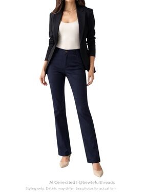 Corporate Core Navy Tailored Pants Tall 33” Inseam Office Workwear